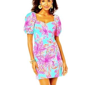 Lilly Pulitzer Surf Blue Bonita Bloom Lunetta Dress